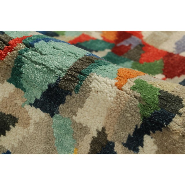 2010s Rug & Kilim’s Abstract Rug With Polychromatic Geometric Patterns For Sale - Image 5 of 6