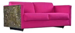 Adrian Pearsall Craft Associates Pink Paul Evans Style Brutalist Loveseat Sofa