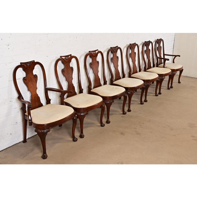 Baker Furniture Georgian Carved Mahogany Armchairs, Pair For Sale - Image 11 of 12