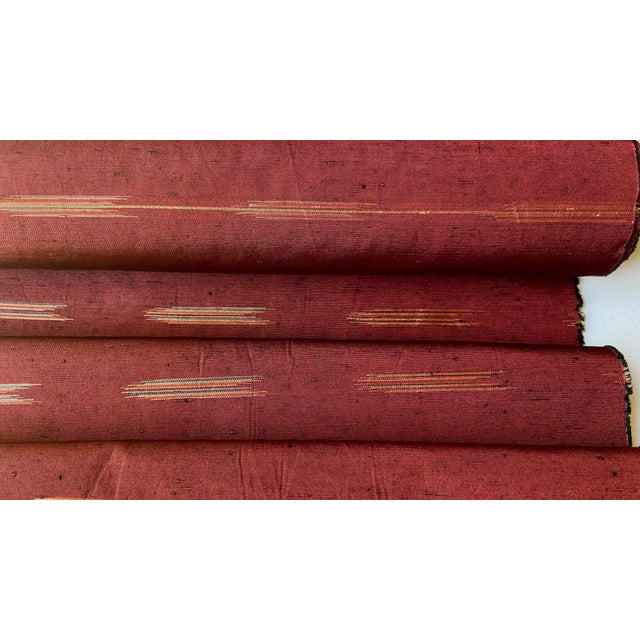 Contemporary Vintage Red Raw Silk 14 in X 13 Yards For Sale - Image 3 of 5