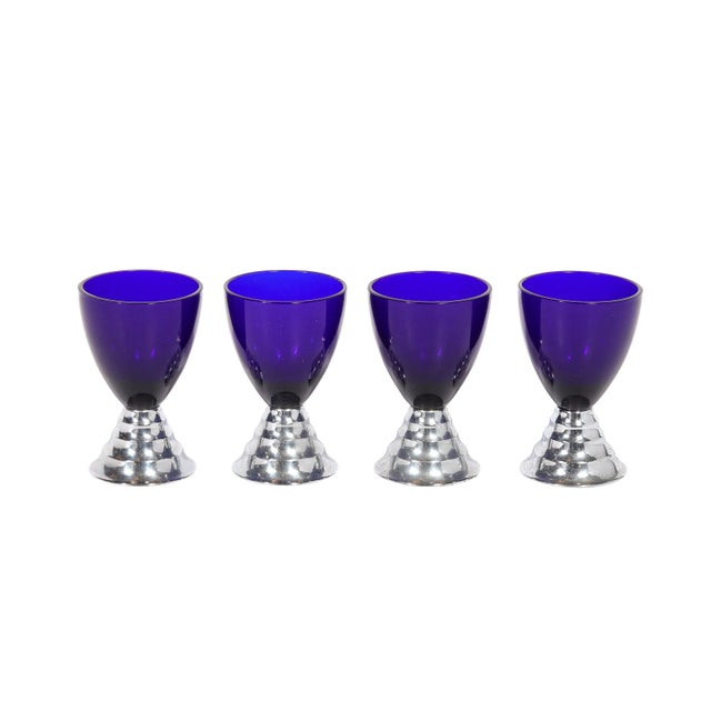 This stunning set of twelve Art Deco cocktail glasses were realized in the United States circa 1930 by the renowned maker...