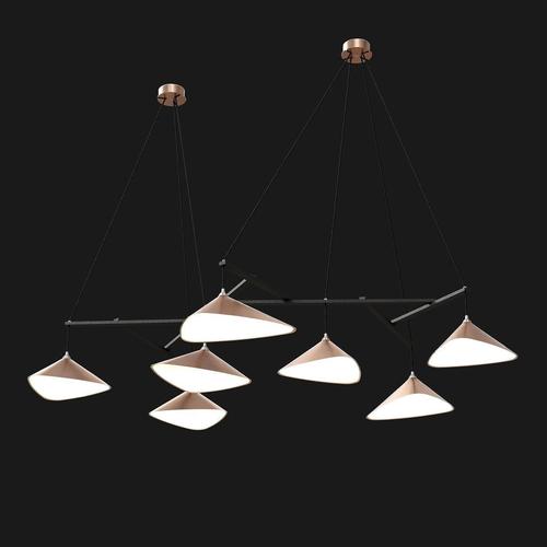 Wood Emily Group of Seven Pendant Light in Steel with Dark Bronze Finish by Moss Objects For Sale - Image 7 of 11