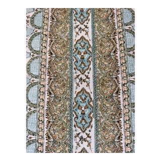 Thibaut F936408 Akola Stripe Seaglass and Gold Fabric 17 Yards For Sale