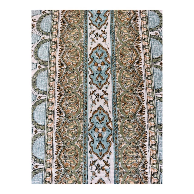 Thibaut F936408 Akola Stripe Seaglass and Gold Fabric 17 Yards For Sale