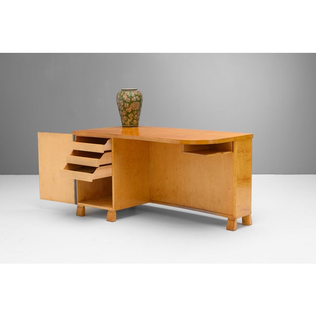 Wood Swedish Modern Desk, 1940s For Sale - Image 7 of 11