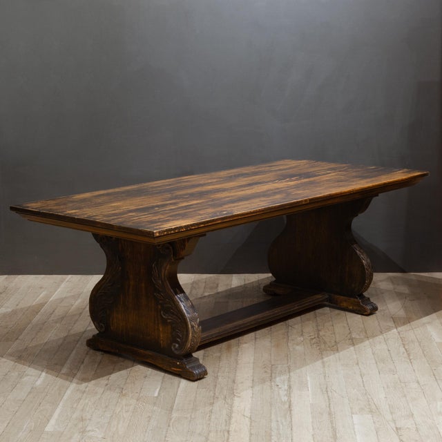 Victorian 19th C. Trestle Dining Table c.1880-1900 For Sale - Image 3 of 11