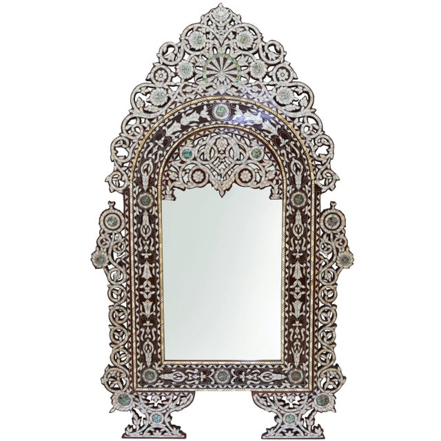Vintage Large Moorish-Patterned Mother-Of-Pearl Alhambra Palace Mirror For Sale - Image 13 of 13