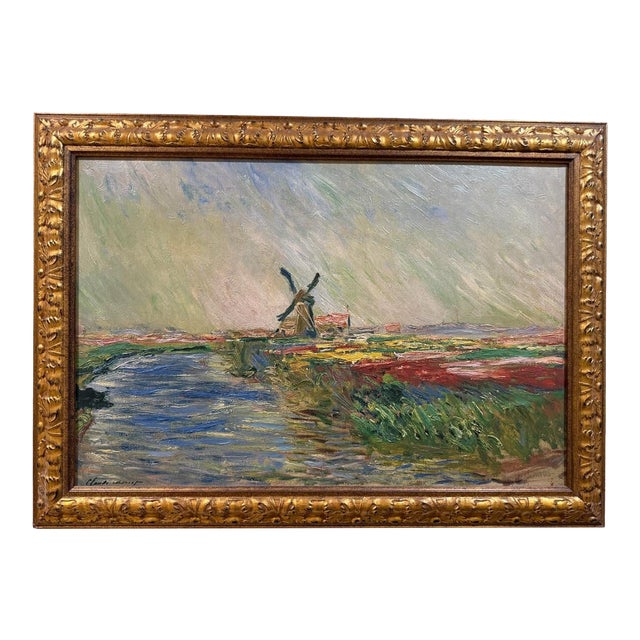 Oversized Claude Monet "The Tulip Field, Holland" Limited Edition Artist-Enhanced Framed Canvas - #731/980 For Sale