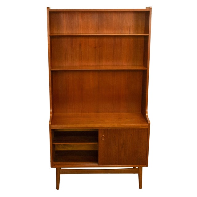 Authentic Mid Century Modern Danish Teak Bookcase Cabinet by Johannes Sorth 1965 For Sale In Portland, OR - Image 6 of 11