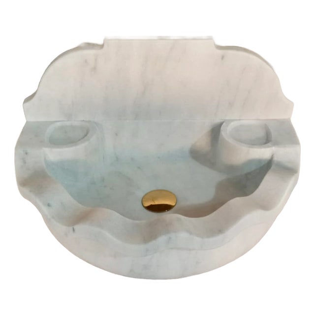 Carrara Marble Sink With Backsplash For Sale