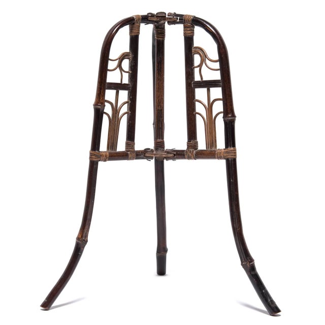 Mid 19th Century Chinese Bamboo Folding Hat Stand, circa 1850 For Sale - Image 5 of 8