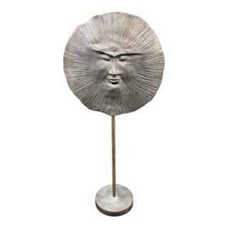 1970s Original Bronze "Sun God" Sculpture: Signed Kunping For Sale