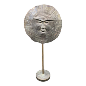 1970s Original Bronze "Sun God" Sculpture: Signed Kunping