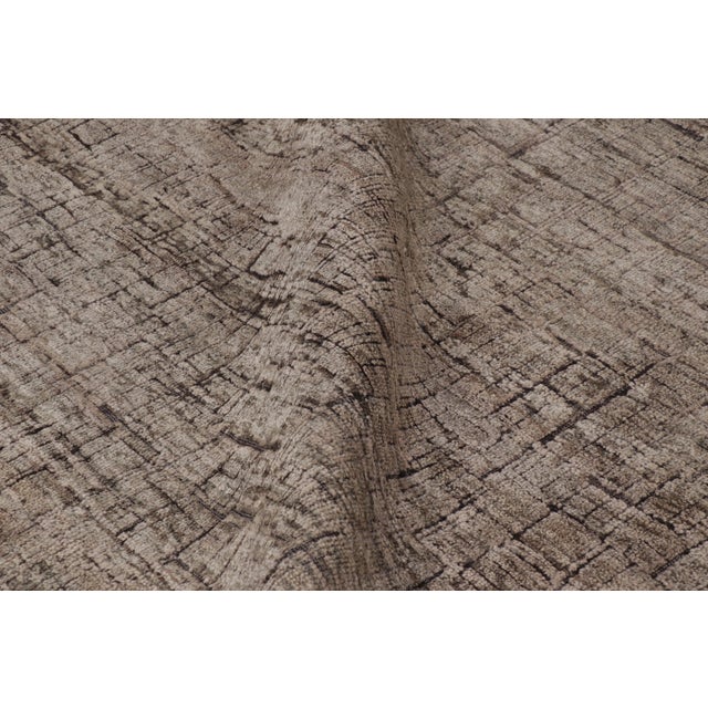 Textile Rug & Kilim’s Modern Textural Rug in Rich Brown Tones and Subtle Patterns For Sale - Image 7 of 8