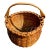 Antique Hand-Woven Wood Splint Swing-Handle Basket For Sale