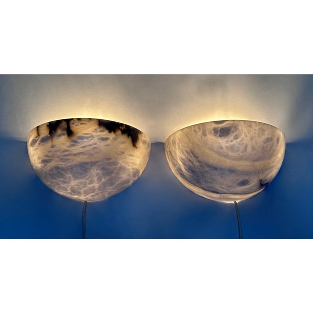 Spanish Brutalist Alabaster and Brass Wall Lamps by Sarreal I Illum for JBS, 1970s, Set of 2 For Sale - Image 13 of 13