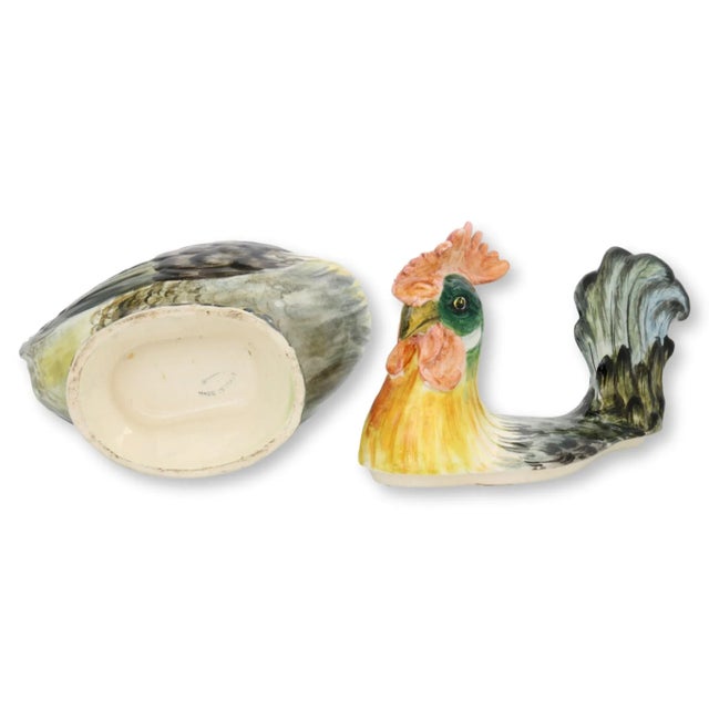 Farmhouse Italian Majolica Faience Rooster Tureen For Sale - Image 3 of 4