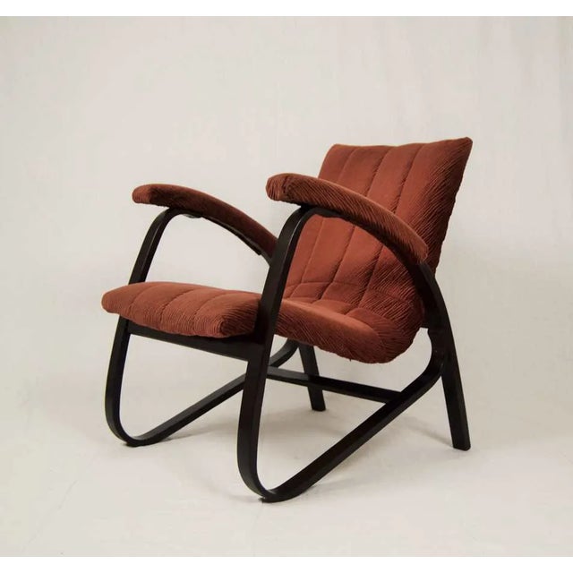 Fabric and Wood Lounge Chair by Jan Vanek, 1930s For Sale - Image 12 of 12