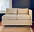 Contemporary Petite Even Arm Occasional Sofa With Ottoman For Sale - Image 3 of 12