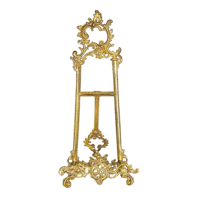 21" Vintage Metal Easel Stand Display Recipe Book Holder For Sale