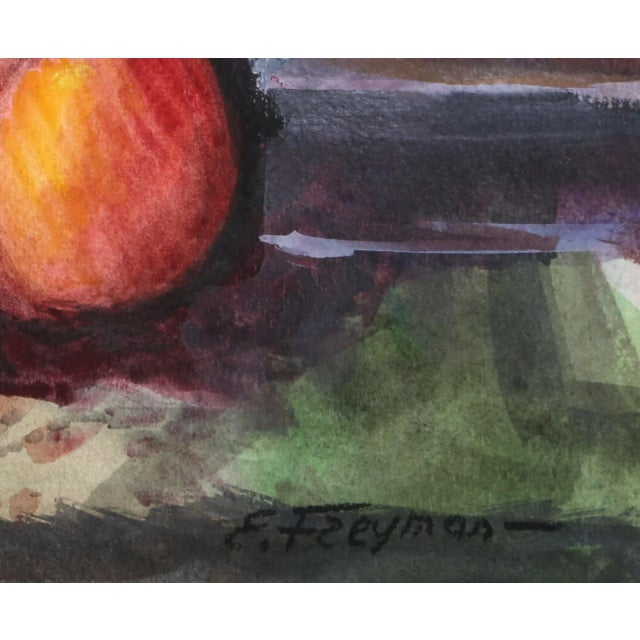 Erik Freyman Russian (1932–2018) Apples and Flowers Watercolors with pastel on paper, signed in pen Size: 15.5 x 12 in....