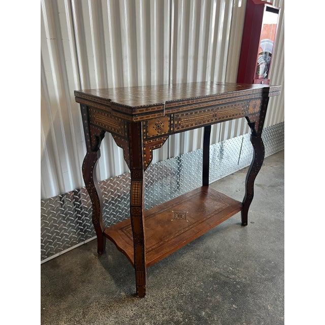Islamic Late 19th Century Antique Inlaid Syrian Gaming Table For Sale - Image 3 of 11