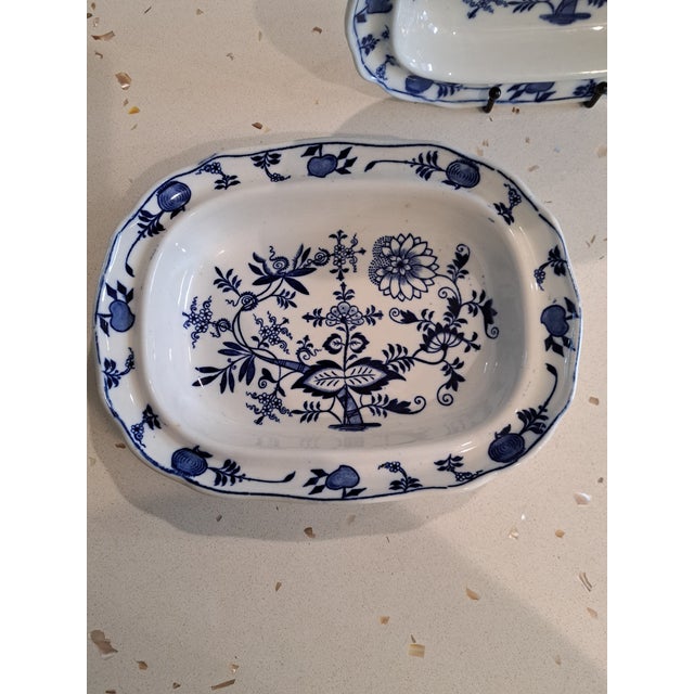 1900s Blue Onion Vegetable Bowls - Set of 2 For Sale - Image 9 of 9