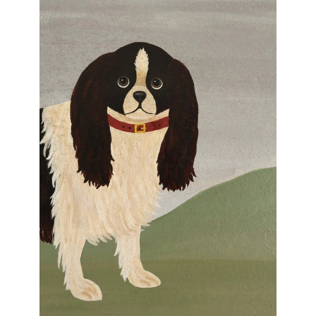 Contemporary 'King Charles Spaniel' Original Naive Style Animal Mini Oil Painting by British Artist Matt Rix, Framed For Sale - Image 10 of 12