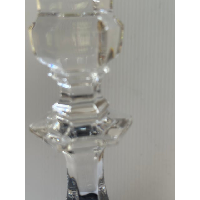 Glass Set of Two(2) Vintage 1950s Tiffany & Co. 10"h Chunky Candlesticks For Sale - Image 7 of 16