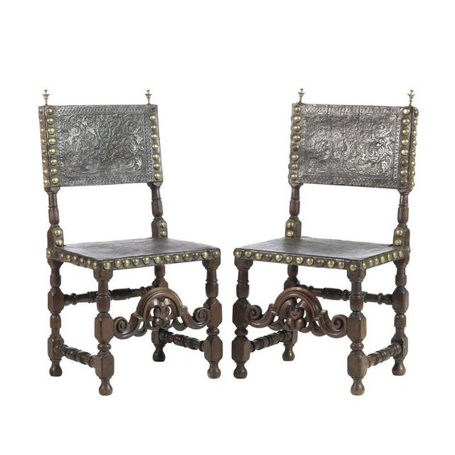 17th Century Portuguese Walnut Chairs, Set of 2 For Sale - Image 6 of 6