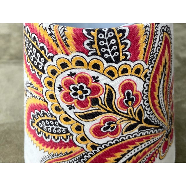 French Antique French Red and Yellow Fabric Chandelier Shade For Sale - Image 3 of 5