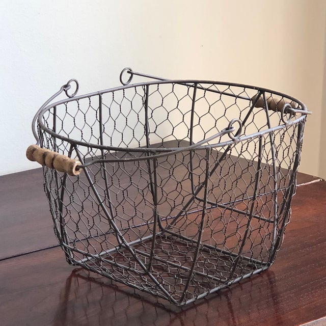 Large Antique Wire Egg Basket Chairish