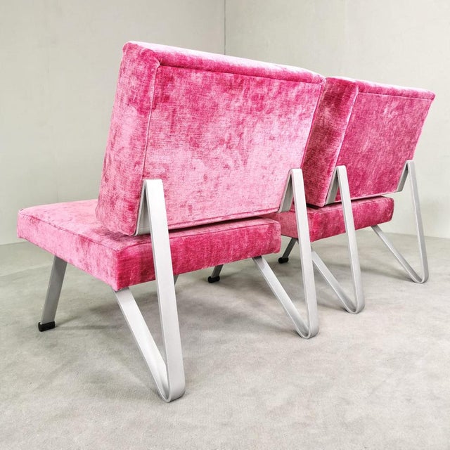Set of Vintage Armchairs in Fuchsia Velvet, 1960s For Sale - Image 10 of 14