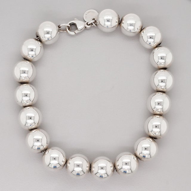Tiffany & Co. Sterling Silver 10 Mm Beaded Bracelet For Sale - Image 15 of 15