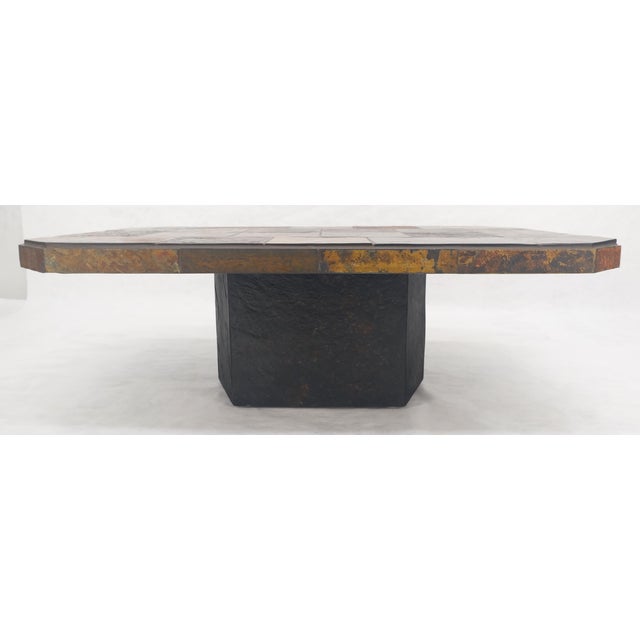 Late 20th Century Lava Tile 32x48 Compact Studio Made Mid Century Modern Coffee Table MINT For Sale - Image 5 of 12