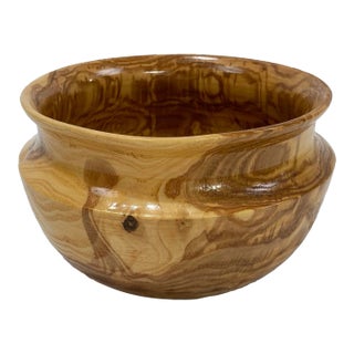 Vintage Hand Turned Burled Wood Bowl For Sale