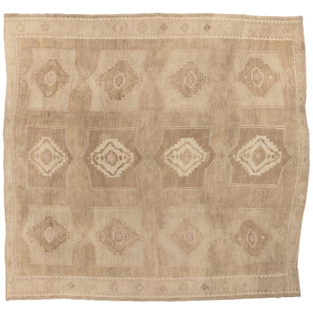 Earth-Tone Vintage Turkish Kars Rug, 10'00 X 10'08 For Sale - Image 11 of 11