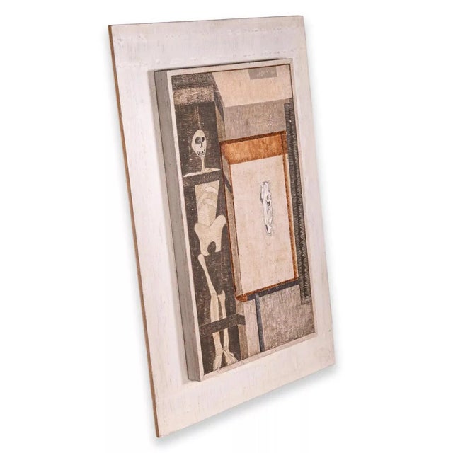 A modern surrealist oil painting study on board titled "Oscar" by Sam Gamburd. Titled and signed on verso. Also noted that...