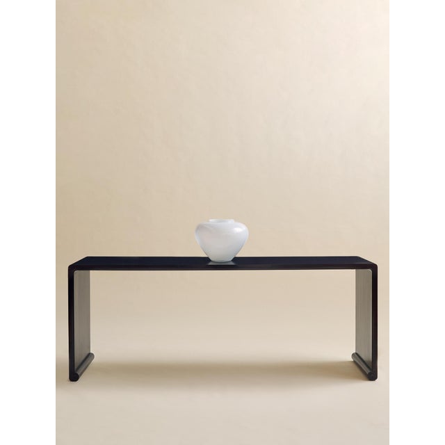 Mid-Century Modern The Vintage Mid-Century Burmese Waterfall Wood Console Table For Sale - Image 3 of 10