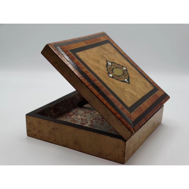 1910s Antique French Boulle & Marquetry Box For Sale - Image 5 of 8
