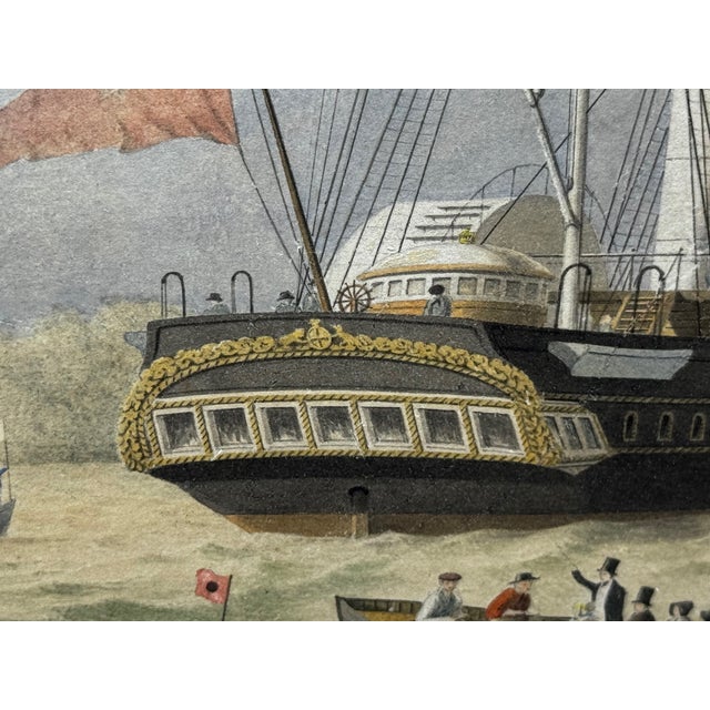 Wood Hmy Victoria & Albert Off Osborne House Royal Steam Ship Yacht in the Solent, 19th-Century Nautical Painting in the Manner of Nicholas Condy For Sale - Image 7 of 18