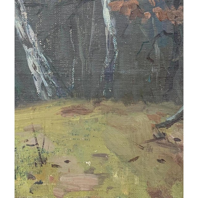 Forest Landscape Oil Painting, Ukrainian Art, 1950s For Sale - Image 6 of 6