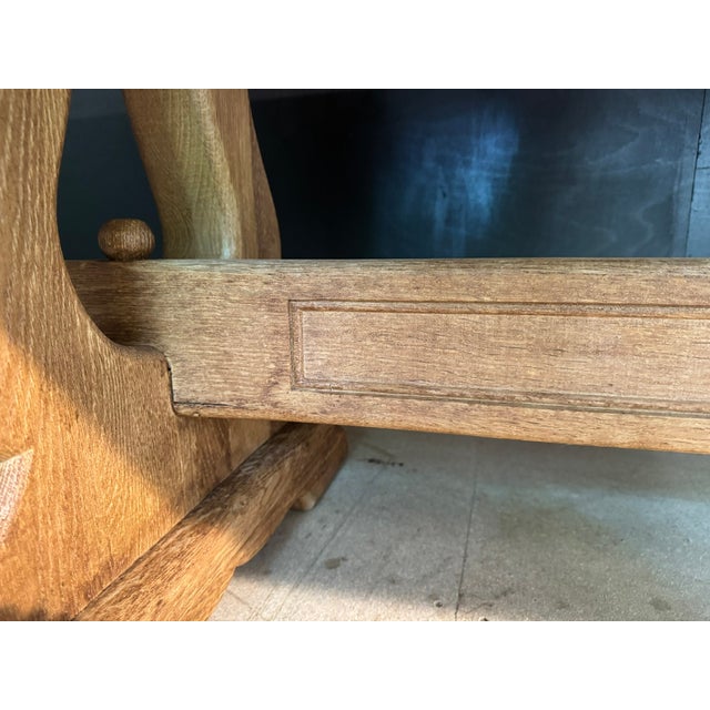 French Bleached Oak Farmhouse Dining Table, 1920s For Sale - Image 16 of 18