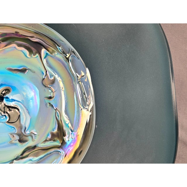 Viz Glass Ocean Dreams Large Nebula Wall Art Platter, 7001bir 20" Blue For Sale - Image 11 of 11
