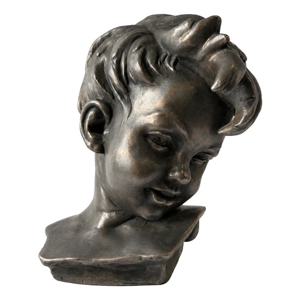 Bust of a Boy Sculpture by Bruno Merli For Sale