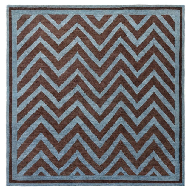 Modern SN1 Zig-Zag Rug in Gray and Brown by Doris Leslie Blau For Sale