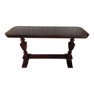 Antique Library Console Table For Sale