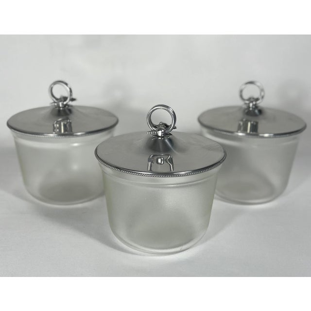 Mid 20th Century Mid 20th Century Belgian Buenilum Triple Electric Buffet Warming Server With Frosted Glass Inserts For Sale - Image 5 of 11