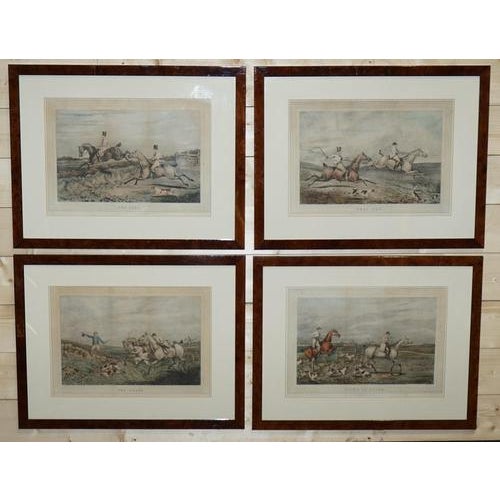 We are delighted to offer for sale this Stunning Set of Four Prints Burr Walnut Frames In The Manner Of Henry Thomas...