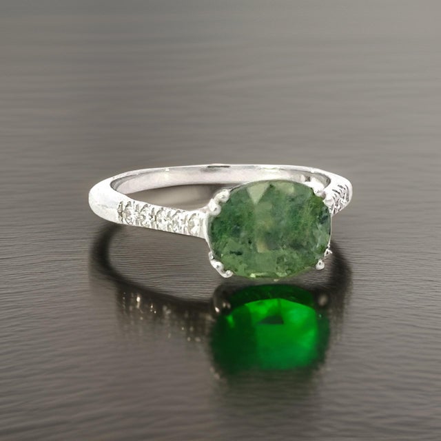 Natural Sapphire Diamond Ring 6.5 14k WG 2.89 TCW Certified For Sale In New York - Image 6 of 18